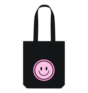 Black Happy Pink Smiley Bag