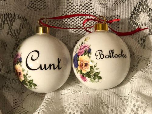 A personalised Christmas Bauble