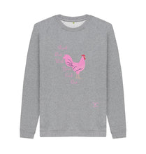 Light Heather Rock Out with Your Cock Out Sweatshirt with Pink Writing