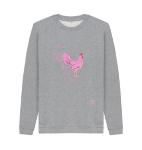Light Heather Rock Out with Your Cock Out Sweatshirt with Pink Writing