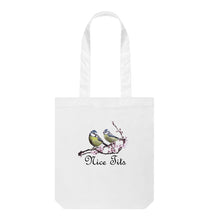 White Nice Tits White and Natural Tote Bag