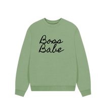 Sage Boss Babe oversize sweatshirt