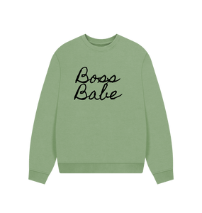 Sage Boss Babe oversize sweatshirt