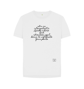 White Intergalactic Space Whore writing t-shirt