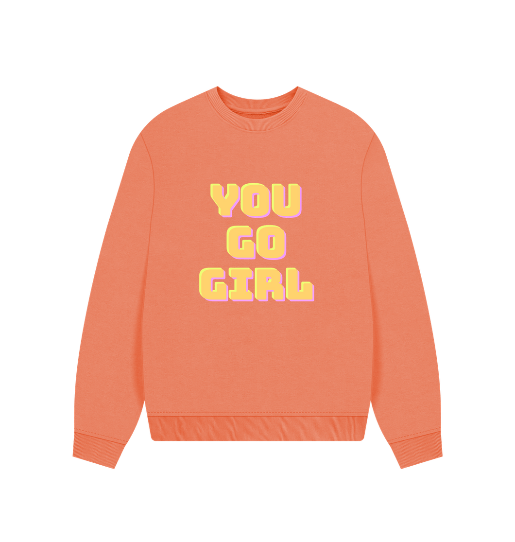Apricot You Go Girl Woman\u2019s Oversize Jumper