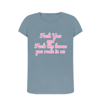 Stone Blue Printed T-shirt Front