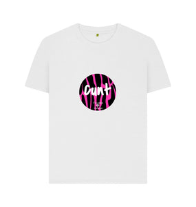 White Pink Black Print C@nt T-shirt