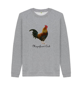 Light Heather Magnificent Cock Men's Crew Neck Sweater