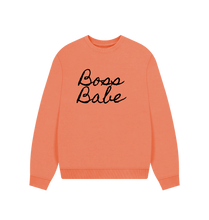 Apricot Boss Babe oversize sweatshirt
