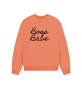 Apricot Boss Babe oversize sweatshirt