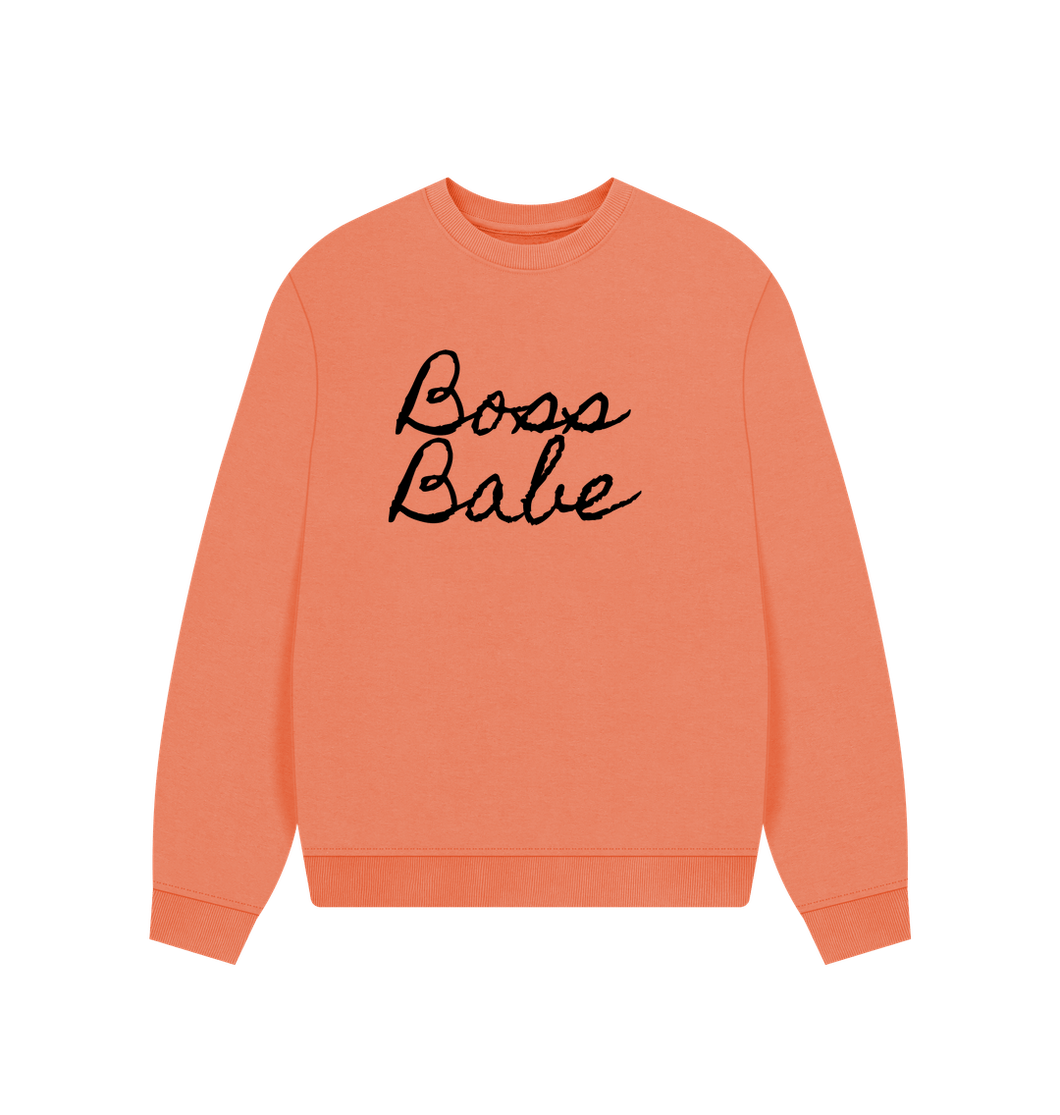 Apricot Boss Babe oversize sweatshirt