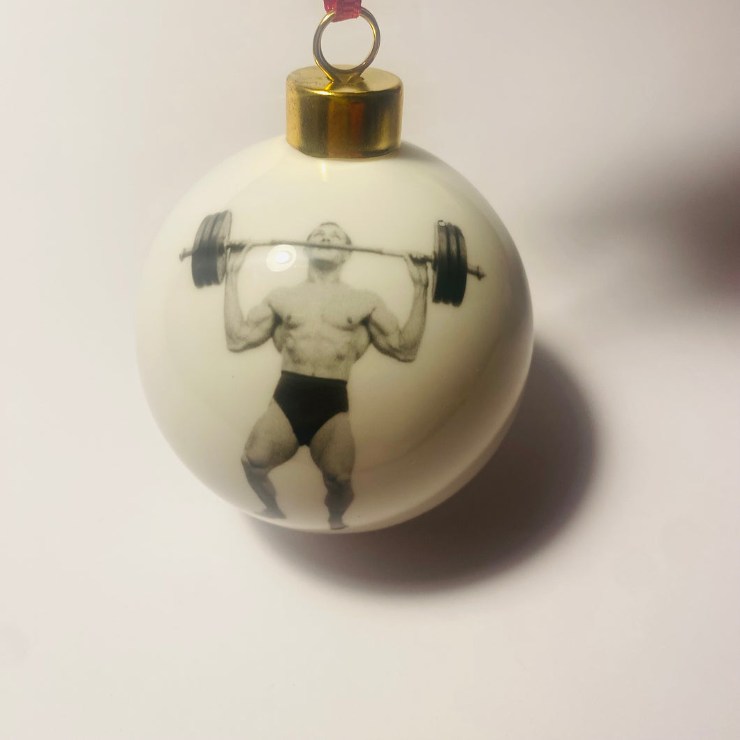 Strong Man Christmas Bauble
