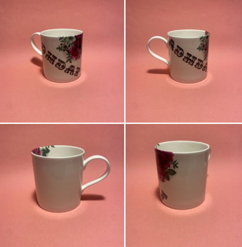 ADHDAF gothic font fine bone china mug
