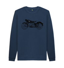Navy Blue Printed Sweater Front