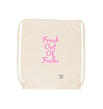 Natural Fresh out of Fucks drawstring bag