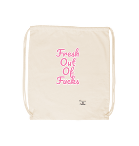 Natural Fresh out of Fucks drawstring bag