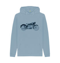 Stone Blue Printed Hoody Front