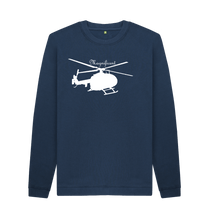 Navy Blue Printed Sweater Front