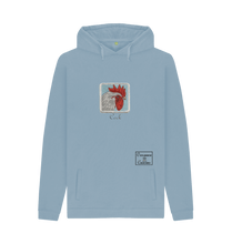 Stone Blue Printed Hoody Front