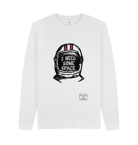 White Large Unisex I need some space  sweatshirt