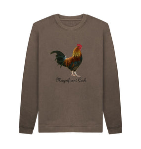 Chocolate Magnificent Cock Men's Crew Neck Sweater