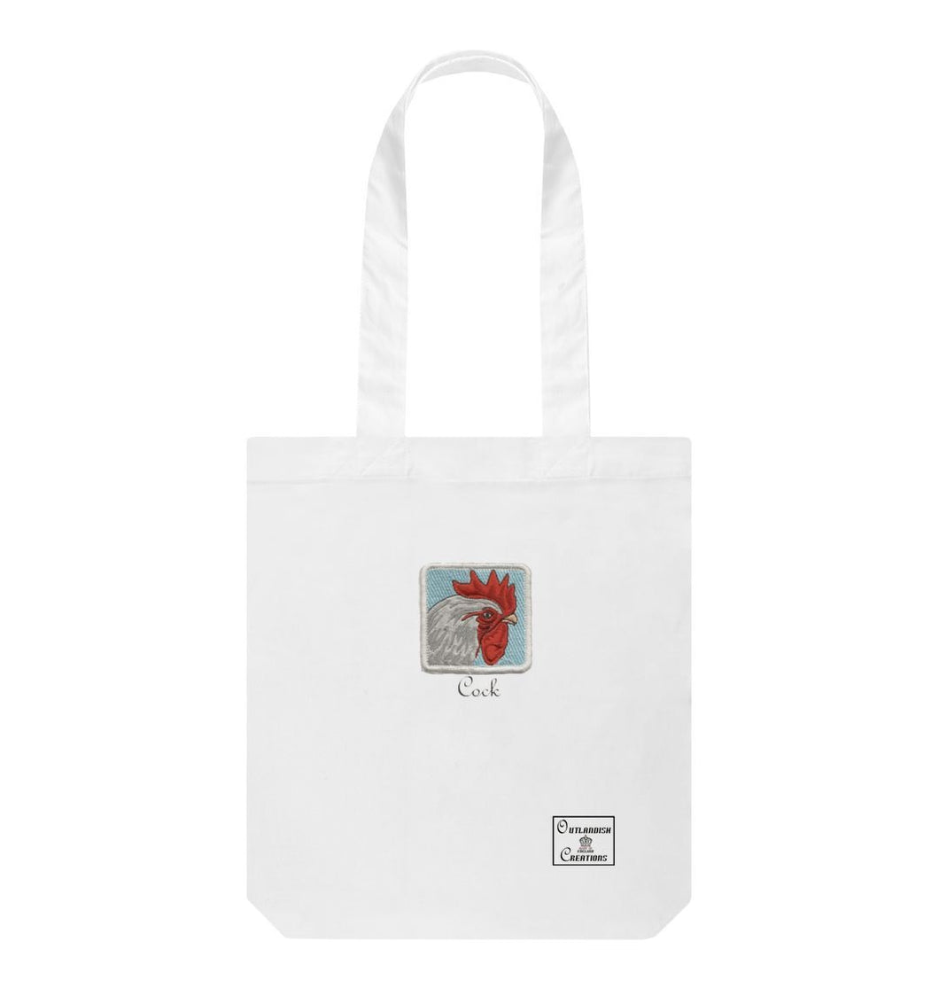 White Cock Head Tote Bag