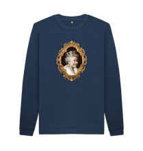 Navy Blue Printed Sweater Front