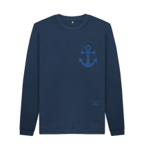 Navy Blue Printed Sweater Front