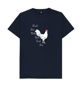 Navy Blue Rock Out With Your Cock Out Dark T-shirt