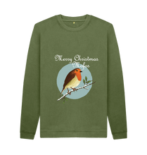 Khaki Printed Sweater Front
