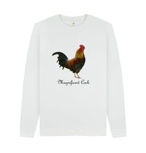 White Magnificent Cock Men's Crew Neck Sweater