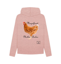 Sunset Pink Magnificent Mother Clucker Hoodie with design on back