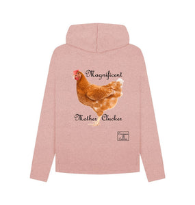 Sunset Pink Magnificent Mother Clucker Hoodie with design on back