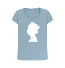 Stone Blue Printed T-shirt Front