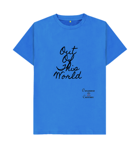 Bright Blue Large Unisex Out of This World  T-shirt x