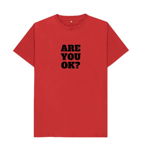 Red ARE YOU OK? T-shirt