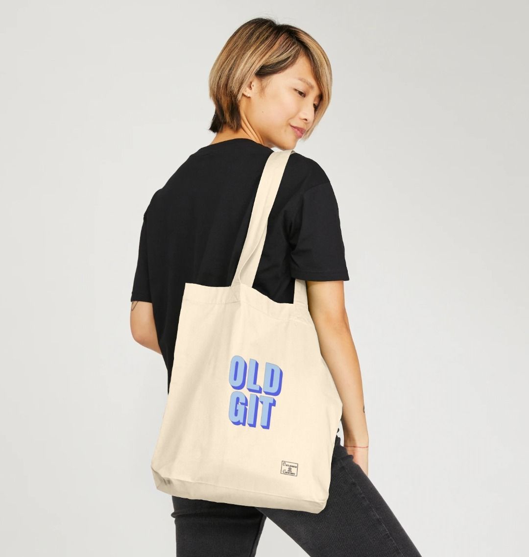 Old Bag on one side and Old Git on the other side Bag Outlandish Creations