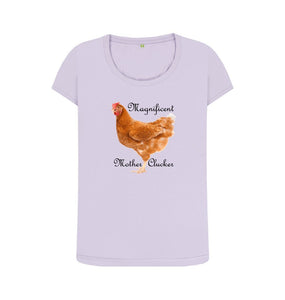 Violet Magnificent Mother Clucker Scoop Neck T-shirt