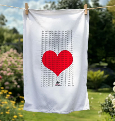 I Love You tea towel