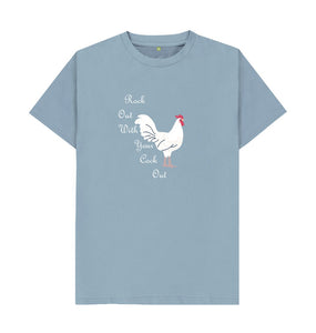 Stone Blue Rock Out With Your Cock Out Dark T-shirt
