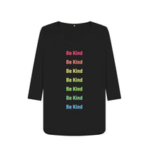 Black Be Kind 3\/4 length sleeve t-shirt