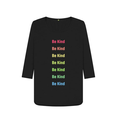 Black Be Kind 3\/4 length sleeve t-shirt