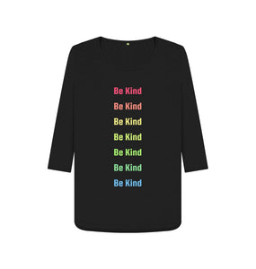 Black Be Kind 3\/4 length sleeve t-shirt