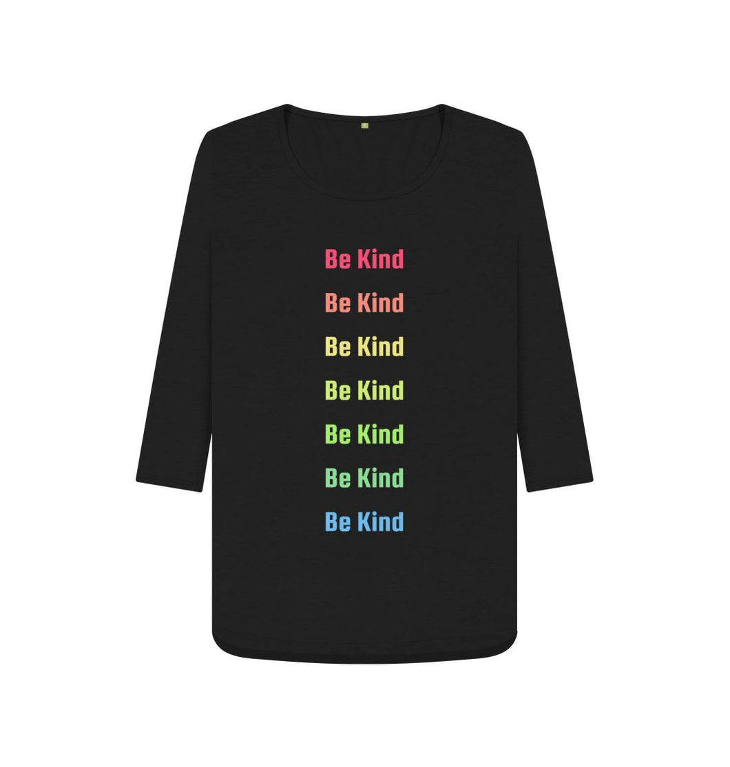 Black Be Kind 3\/4 length sleeve t-shirt