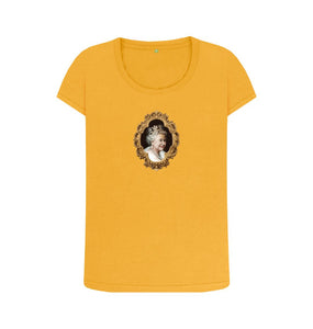 Mustard Scoop Neck Women's Queen Elizabeth II T-shirt