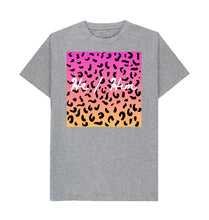 Athletic Grey He Him leopard print T-shirt