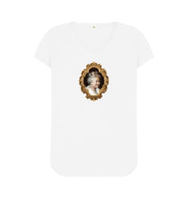 White V Neck Queen Elizabeth II T-shirt