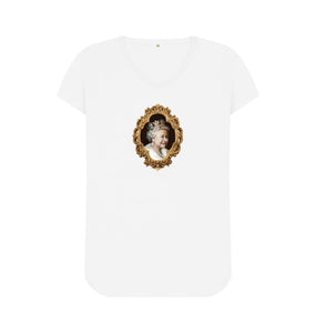 White V Neck Queen Elizabeth II T-shirt