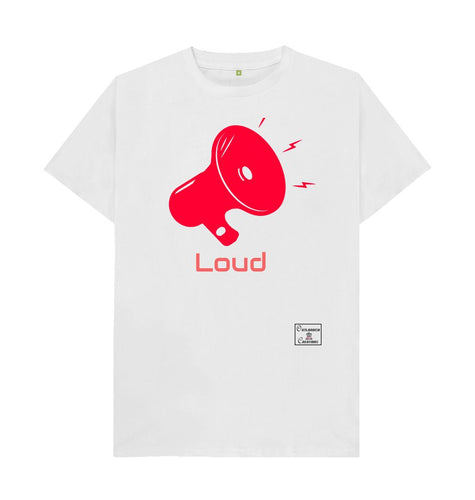 White Womens Red Loud T-shirt
