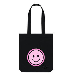 Black Happy Pink Smiley Bag